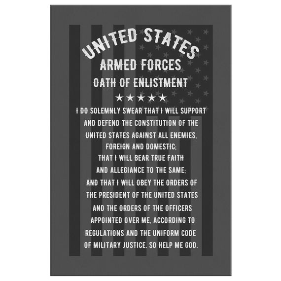 Customizable Oath Of Enlistment Canvas Wall Art Usa - Military Wall Art Accessories Customizable Oath Of Enlistment Canvas Wall Art Usa - Military Wall Art Accessories