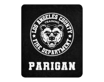 Firefighter Emblem Station Sherpa Blanket - Personalized