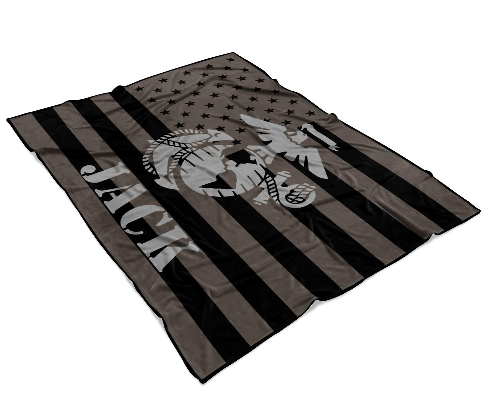 Customizable USMC Marines Fleece Blanket Military Etsy