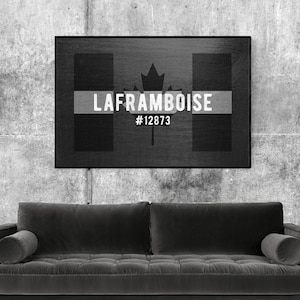 Canadian Flag Thin Grey Line Corrections Officer Canvas Wall Art Thin Silver Line Correctional Officer Prison Guard Thin Gray Line Gift
