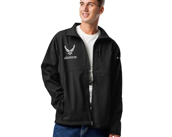 Personalized Air Force Columbia Soft Shell Jacket | USAF | Air Force Graduation | Air Force Retirement | Air Force Gift | Veterans