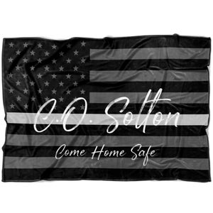 Personalized | Come Home Safe | Corrections Officer | Blanket | Correctional Officer | Thin Grey Line | Thin Silver Line | Thin Gray Line