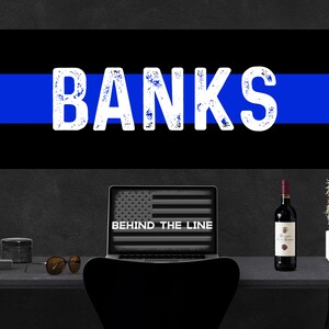 Thin Blue Line | Bold | Rectangle Canvas Wall | Police Officer Gifts | Law Enforcement | Police Officer | Police Wife | Sheriff