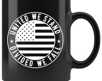 Benutzerdefinierte vereint unterteilt Herbst amerikanische Flagge Kaffee Team Becher | Polizist Geschenke | Feuerwehrmann-Geschenke | USA | Militärische | Motivation