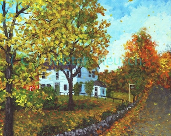 John Greenleaf Whittier Birthplace in Autumn Signed Print by Mark Reusch