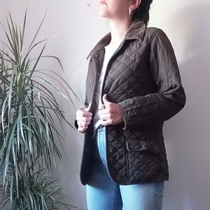 Vintage quilted jacket / Vintage essencial quilted brown coat XS-S
