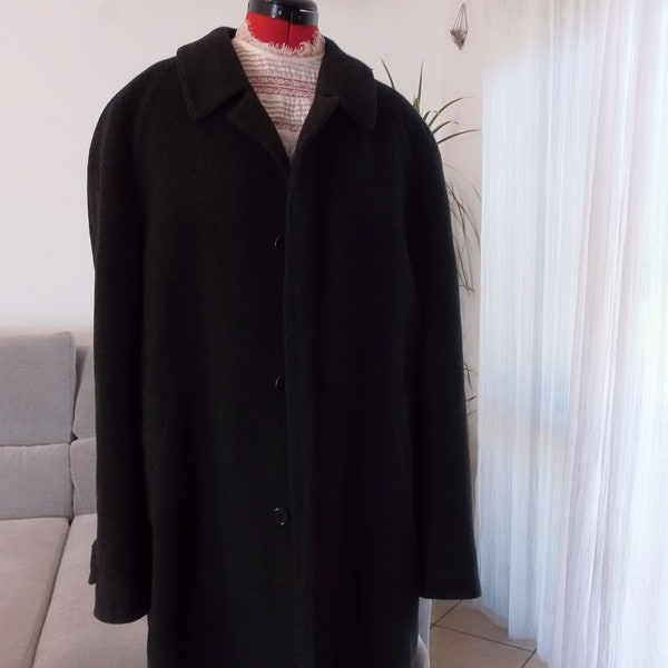 Vintage Yves Saint Laurent 100% cappotto grigio lana / giacca lunga YSL grigio scuro anni '90