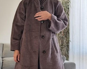 Vintage 90's Yves Saint Laurent YSL 100% Wool Gray Overcoat Jacket