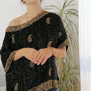 Blusas bordadas con online chaquira y lentejuela