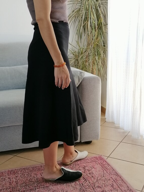 Vintage SANDRO Paris black knit skirt / 00's clas… - image 5