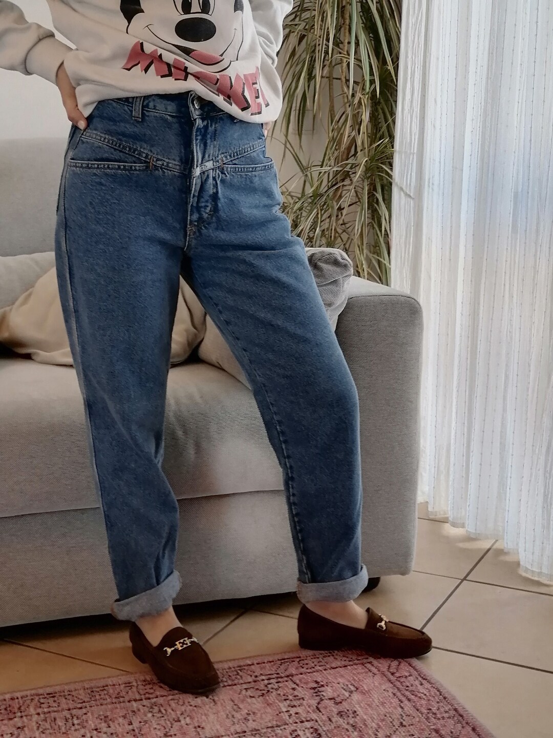 AMERI RUFFLE HEM DENIM PANTS 24サイズ