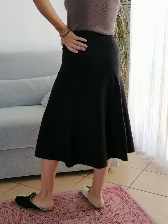 Vintage SANDRO Paris black knit skirt / 00's clas… - image 9