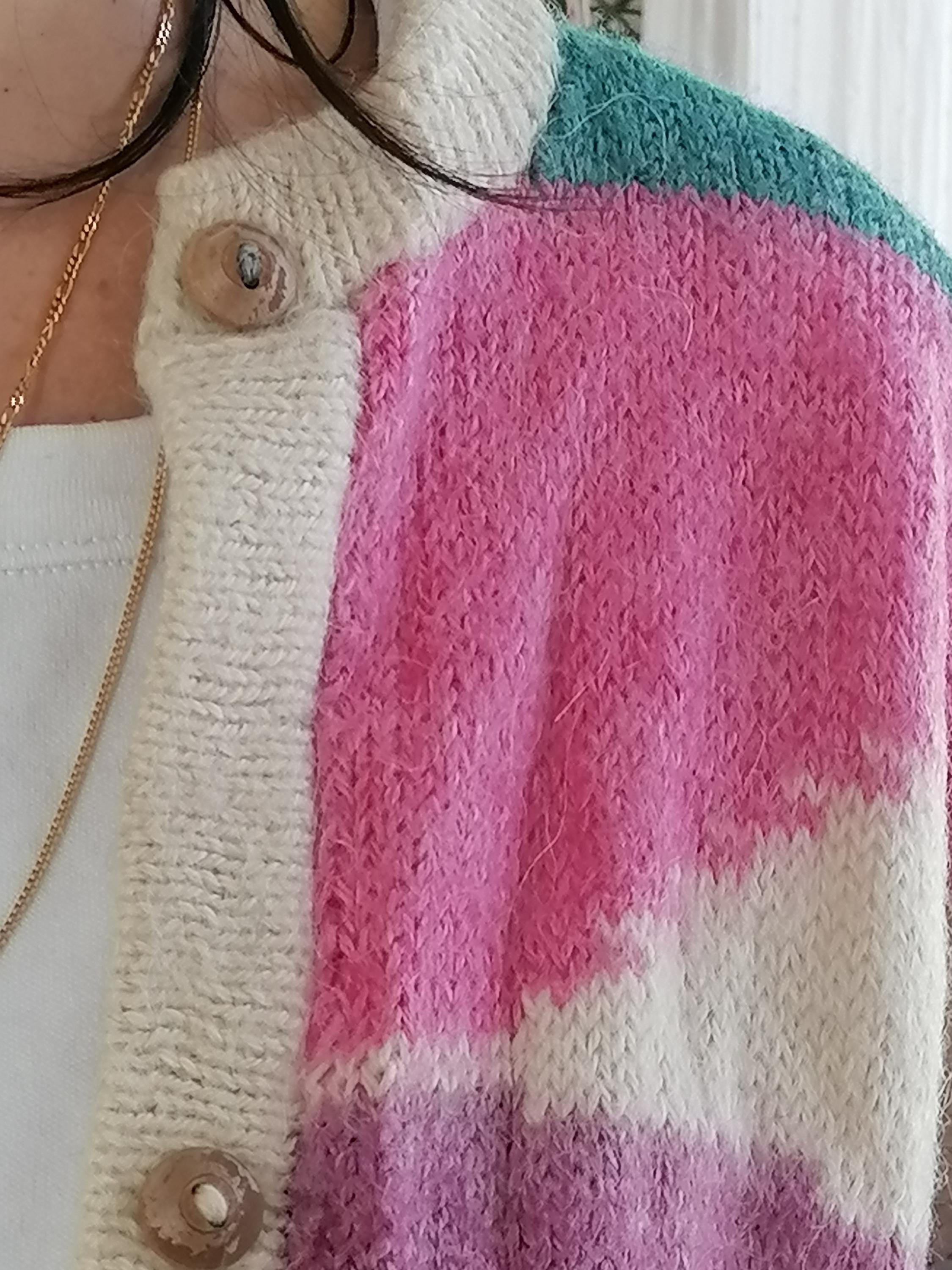 Vintage Mohair Knit Cardigan: 90s Colorful Wool Sweater - Etsy