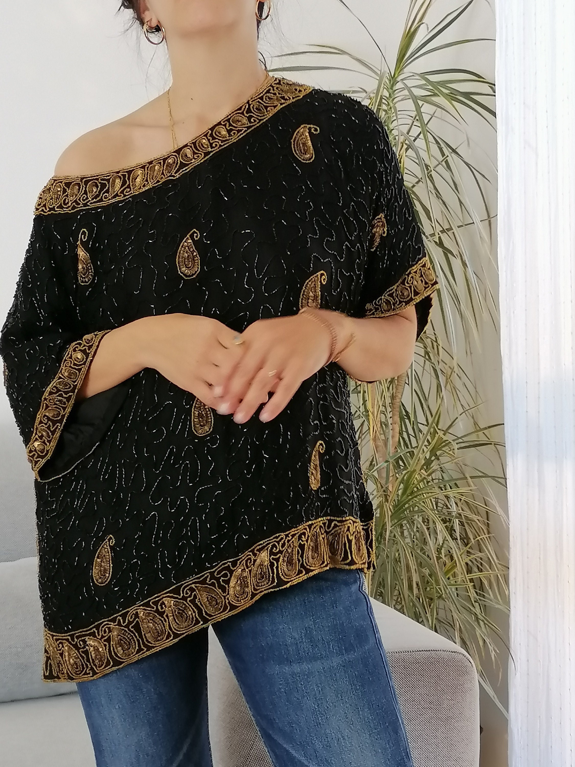 Black and Gold Tops Etsy UK