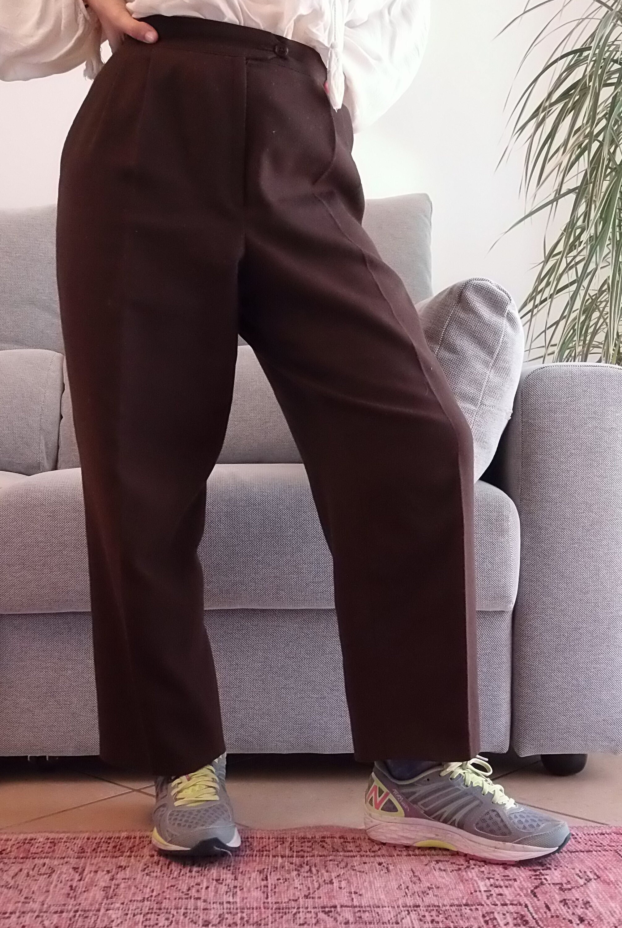 Vintage 100% Wool Brown Pants / 80's 