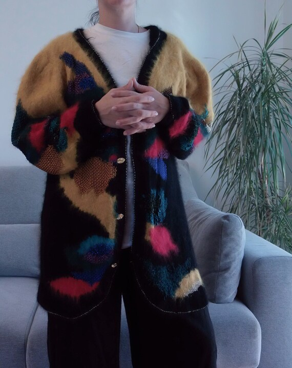 Vintage Multicolored Angora Sweater 