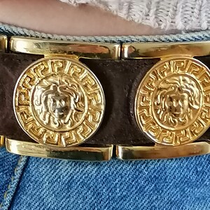 80’s Two Tone Suede Belt with Gold Braid Strap by Leather Shop