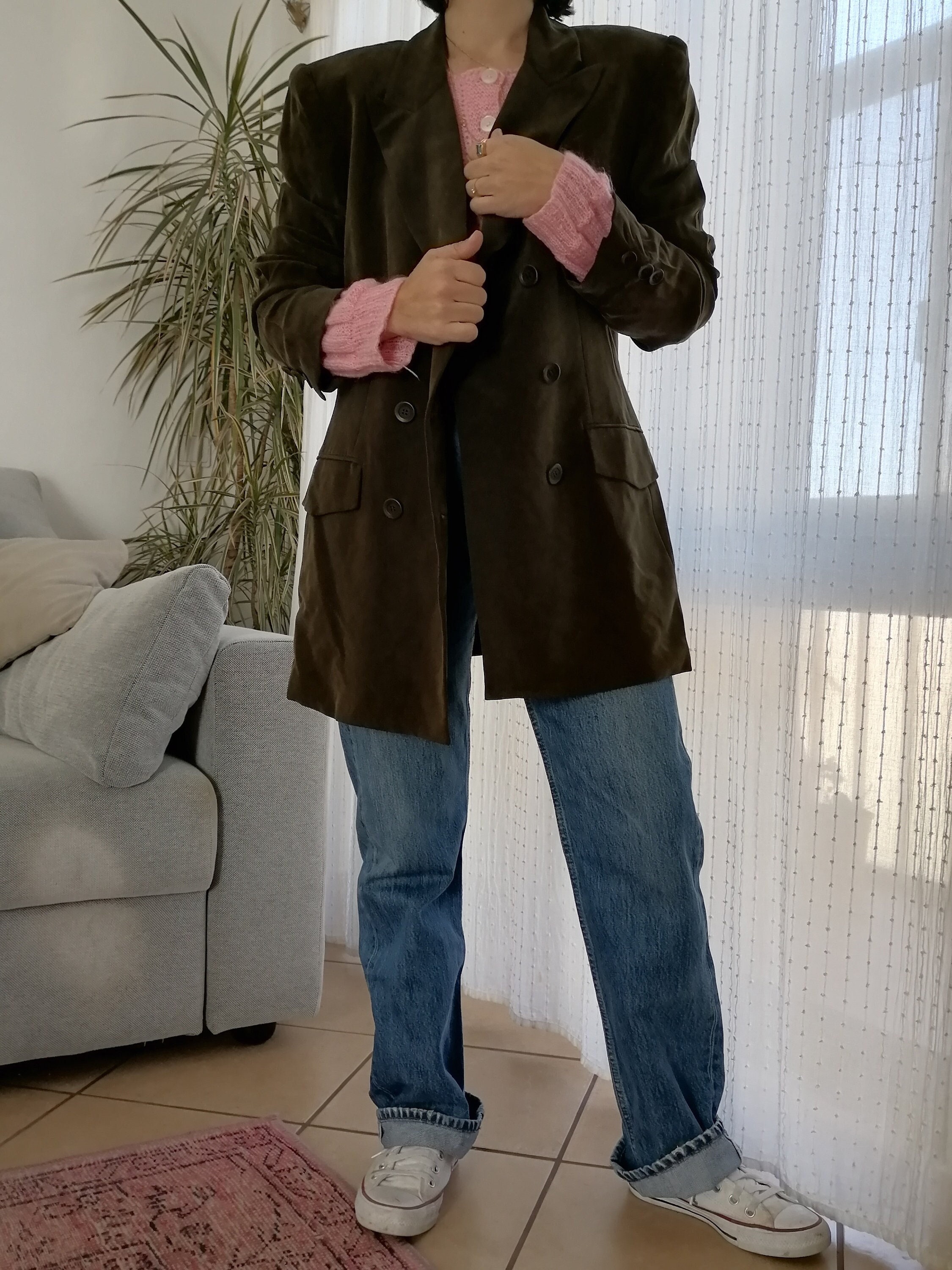Vintage 100% Silk JONES NEW YORK Army Green Blazer / 80's Vintage 100% Silk JONES NEW YORK Army Green Blazer / 80's