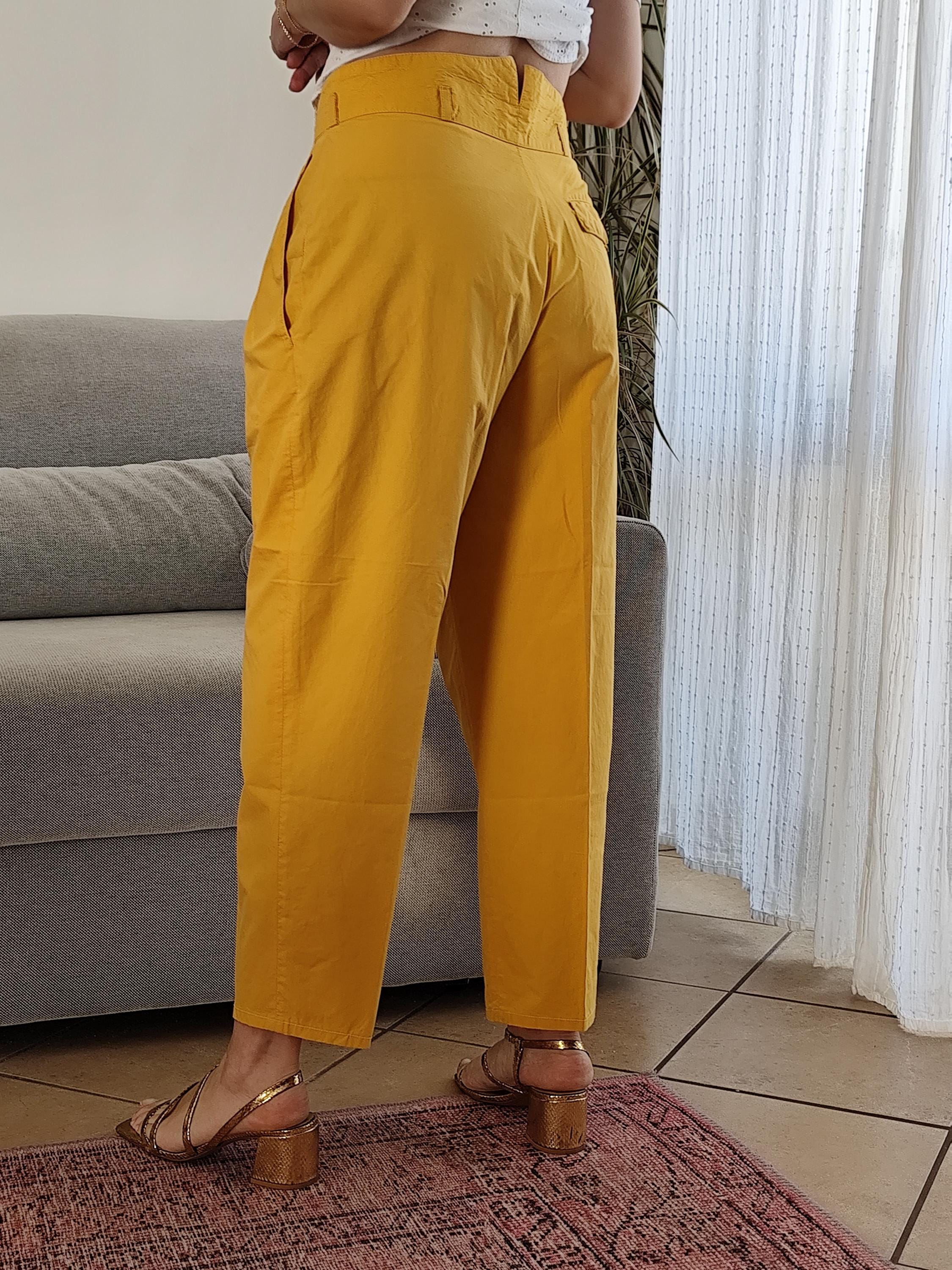 Vintage 80s Yellow Balloon Pants, High Rise Trousers (M) - Etsy