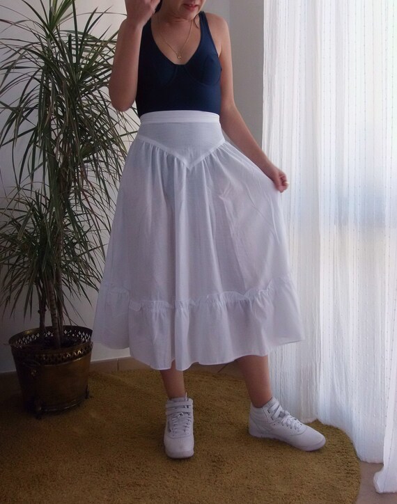 Vintage Gunnies white skirt / 70's jessica's gunni