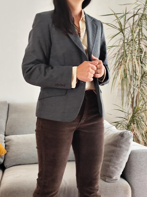 Vintage 100% wool gray blazer / 90's wool felt essential basic coat jacket by STessa