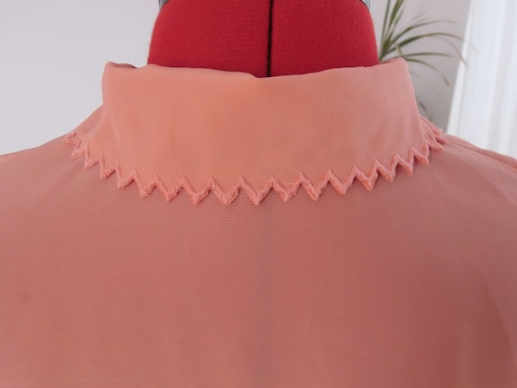 VTG 80s ALBA MODA FASHION QUALITY PASTEL OCEAN SEA CORAL PINK BLOUSE SHIRT UK 14
