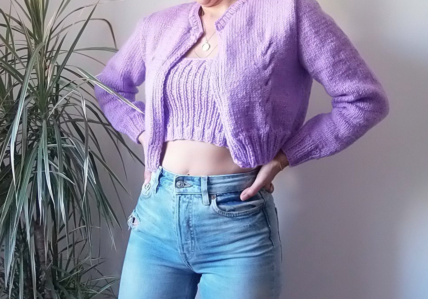 Sweater lilac crop Clearance