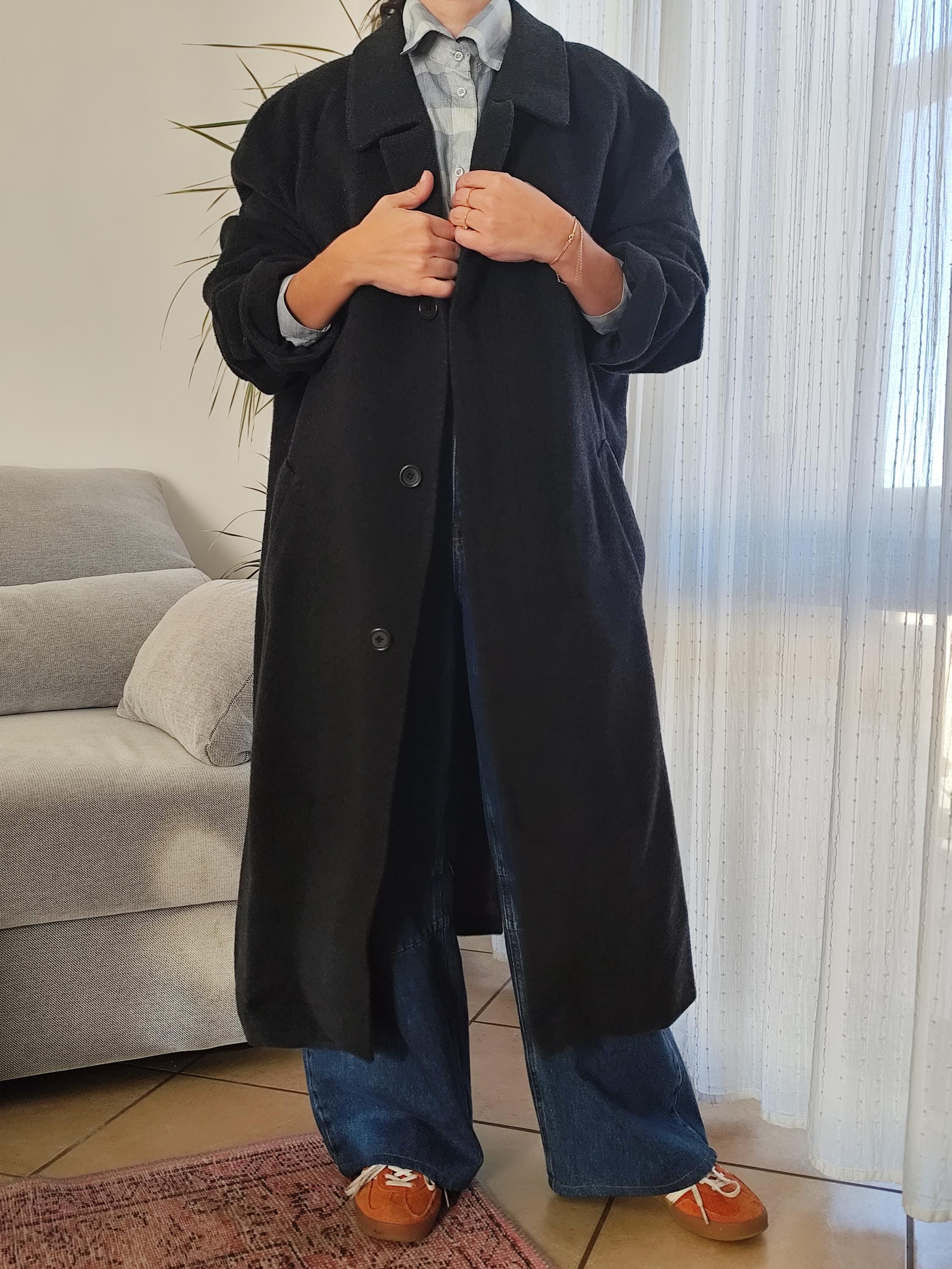 Vintage 90's Yves Saint Laurent YSL 100% Wool Gray Overcoat Jacket