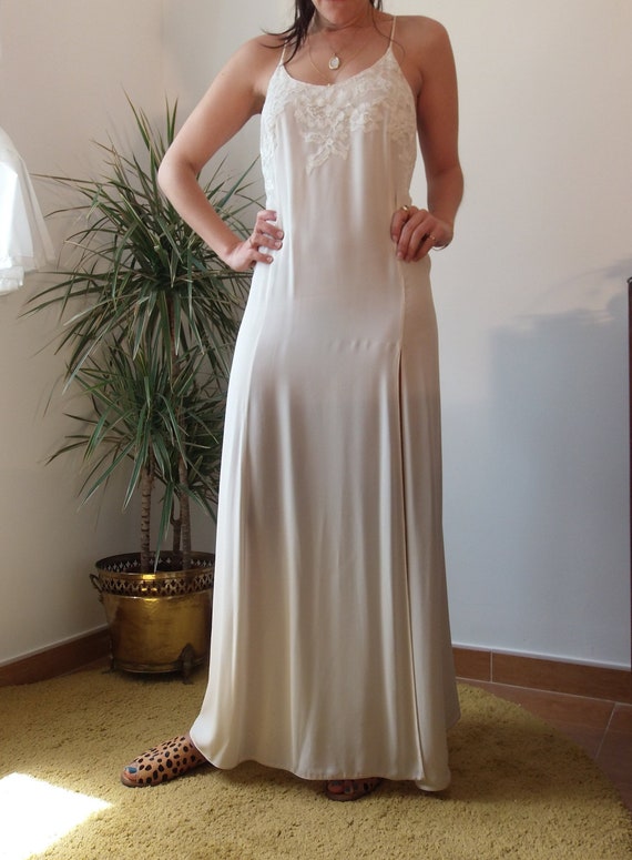 vintage white silk dress