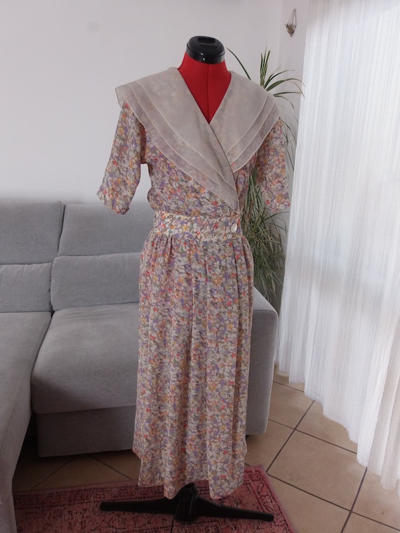 80's Royal Blue Midi Dress by Leskie Fay