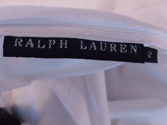 Vintage RALPH LAUREN pussy bow white shirt / 90's… - image 10