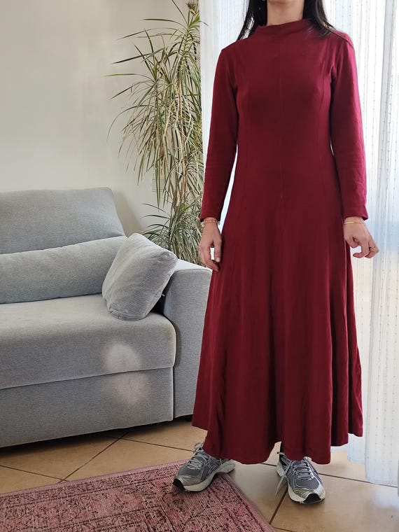 burgundy maxi knit dress Celena Maxi Dress Burgundy Burnout main image 0