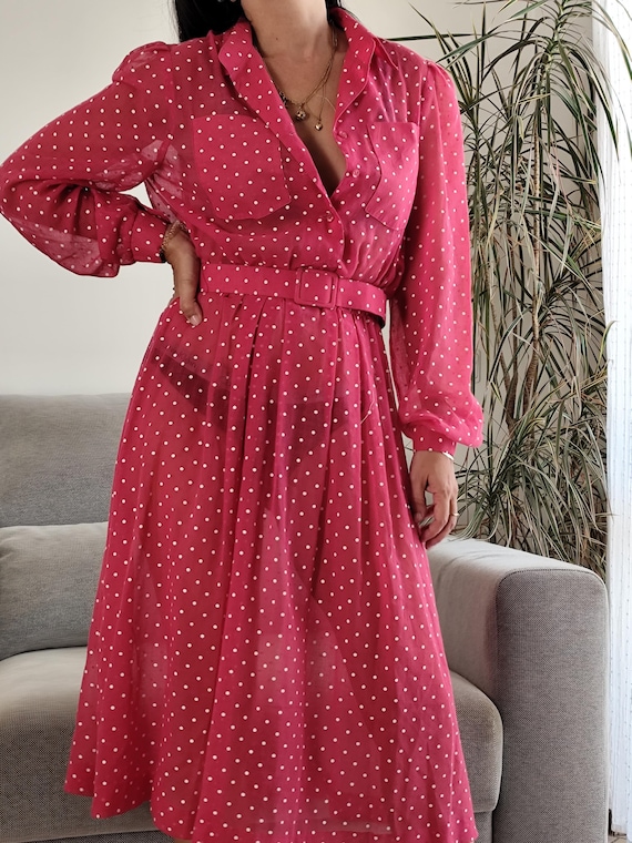 sheer red polka dot dress Sorority Rush Dress | Adrina Ruffle Mini Dress