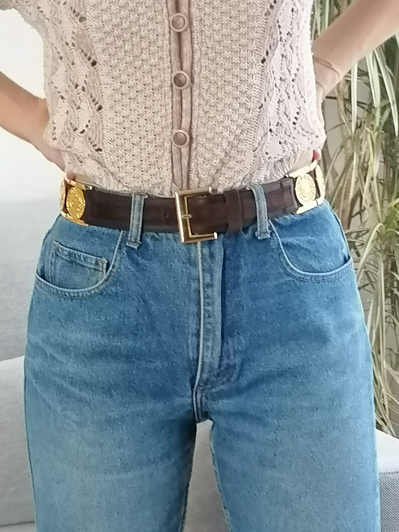 80’s Two Tone Suede Belt with Gold Braid Strap by Leather Shop main image 0