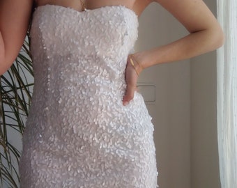 long white glitter dress