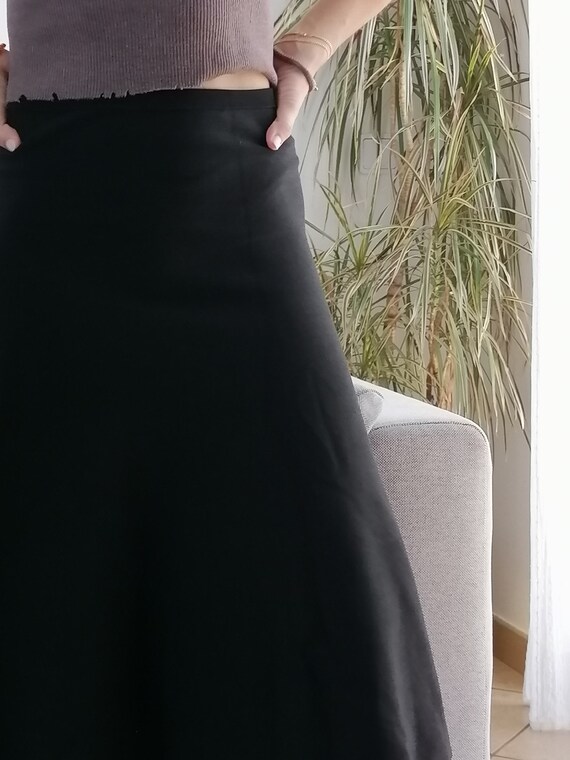 Vintage SANDRO Paris black knit skirt / 00's clas… - image 7