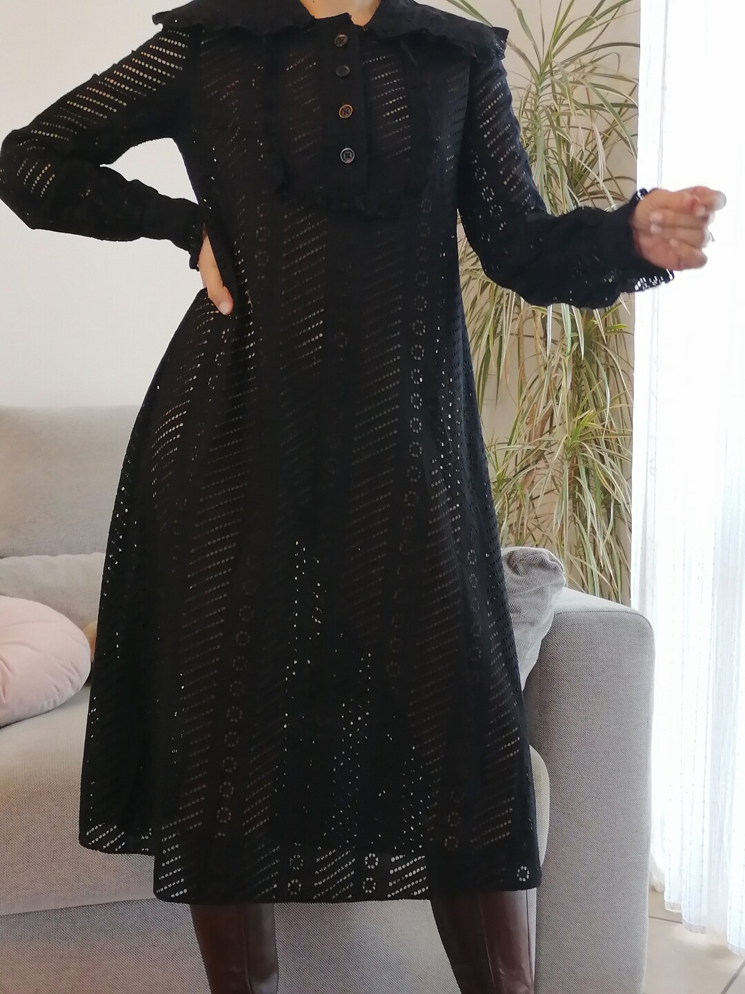 1970s Mary Quant Sheer Black Shirt main image 1