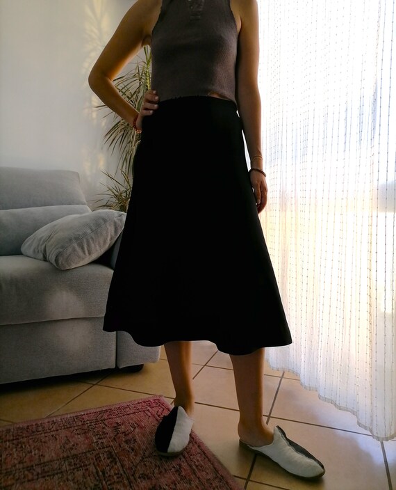 Vintage SANDRO Paris black knit skirt / 00's clas… - image 6