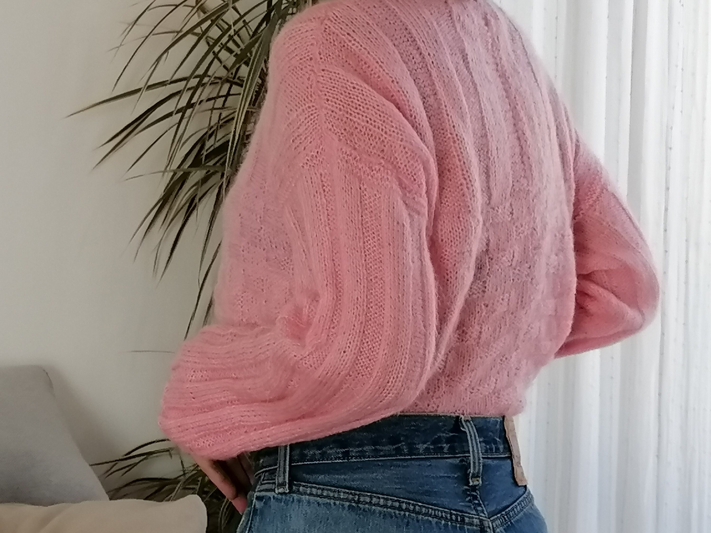 トップス 80s Hand Knit Dusty Pink Wool Cardigan 80s Hand Knit Dusty Pink Wool Cardigan