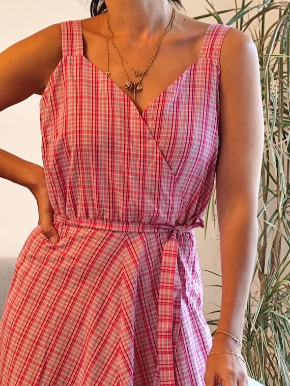 green red and white plaid dress New Traditions Green Plaid Mini Dress main image 0