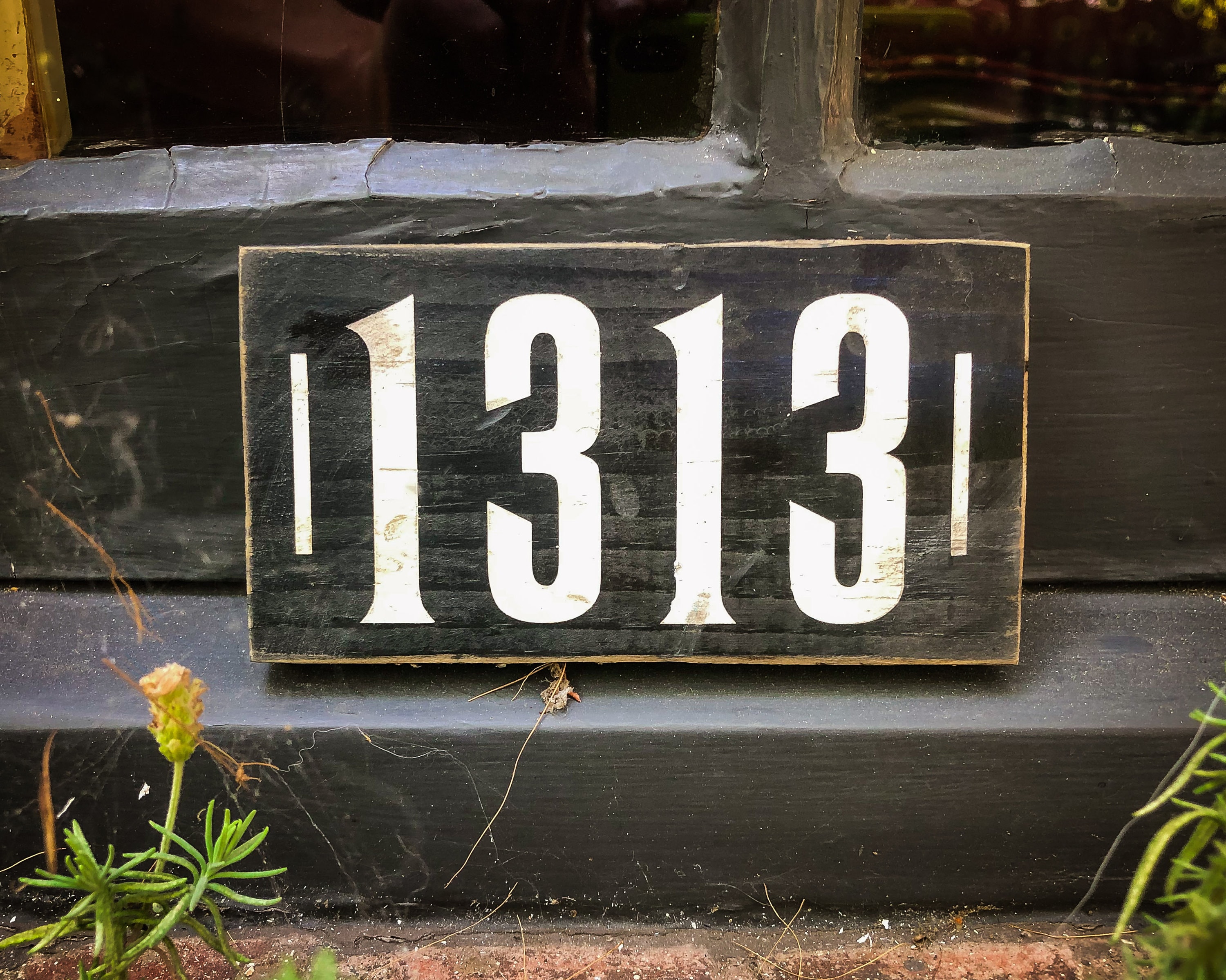 1313 Unlucky Haunted House Number Hand Painted Sign Etsy
