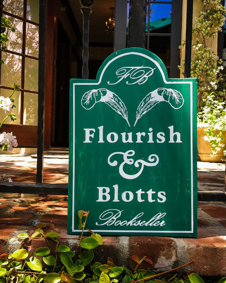 Flourish and Blotts Premium Wooden Art Sign Theme Park | Etsy