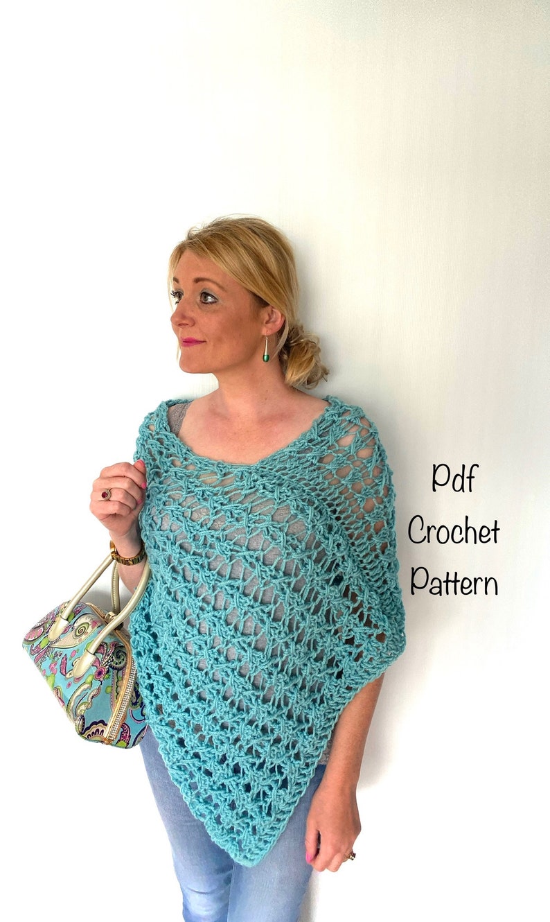 Lace Aran Poncho Pattern for Women Pdf Crochet Pattern | Etsy