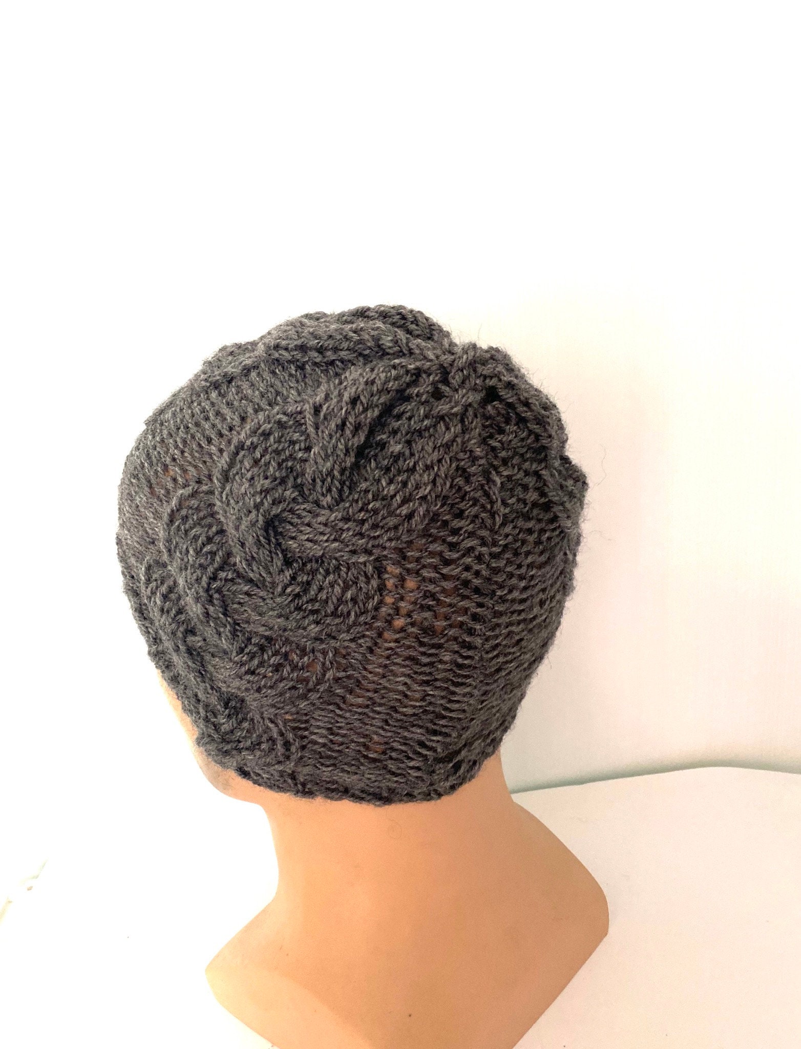 Cable Easy Knit Beanie Hat Pattern, Pdf Beginner Hat, Knit Pattern Diy ...