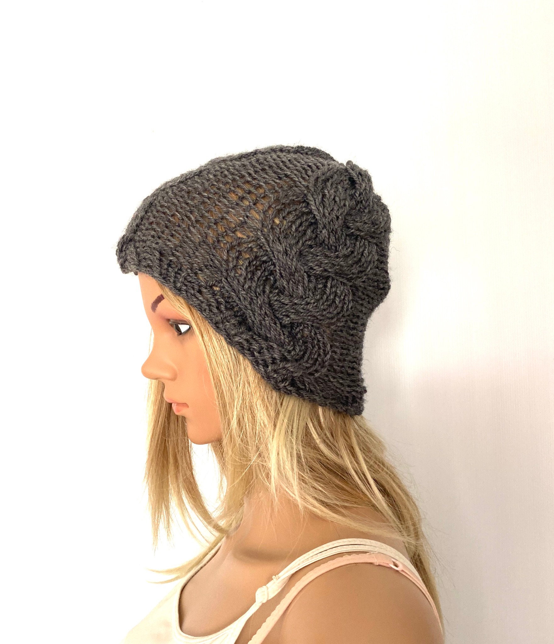 Cable Easy Knit Beanie Hat Pattern, Pdf Beginner Hat, Knit Pattern Diy ...