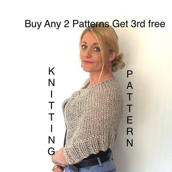 Easy knit cape pattern, poncho women pdf pattern, beginner chunky knits, quick knits , modern summer knits download, designer patterns Irish