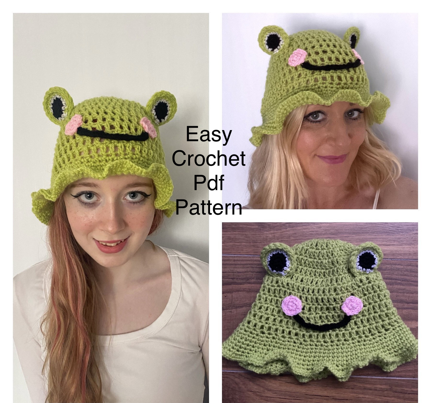 18 Frog Hat Crochet Patterns for Playful Animal Hats, Balaclavas, and Amigurumi Projects 17 Frog bucket hat patten