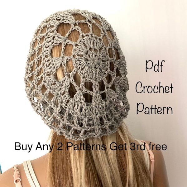 US terms Slouch beret pattern crochet, mandala hat pattern, women summer cotton pattern pdf, modern easy quick crochet, beginner crochet