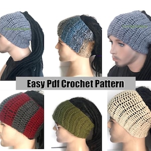 Pdf Men Easy Beginner dread Crochet headband pattern, pattern, unisex hippy crochet pattern, dread headband pattern, headbands diy, crochet