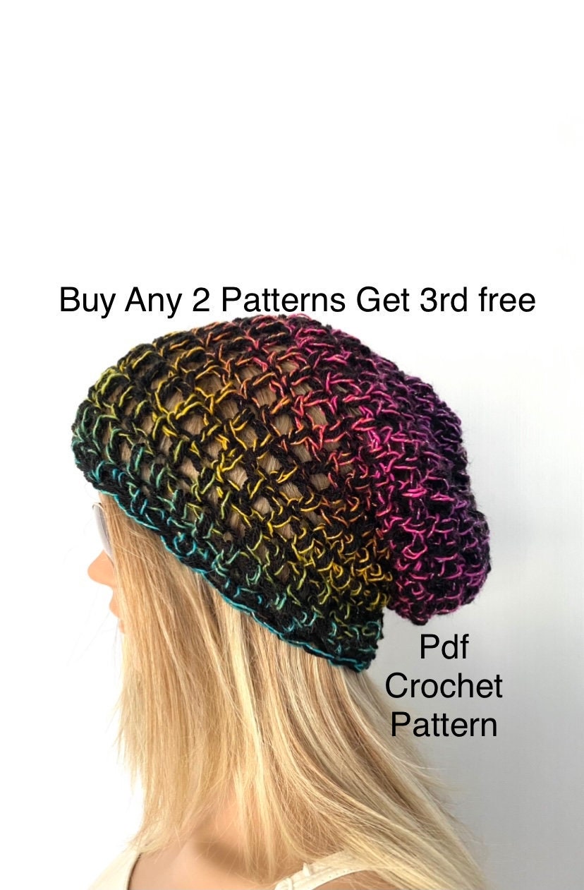 帽子 sex hippies crochet hat Hippy Boho Hat Pattern PDF Slouch Crochet Beanie Pattern